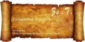 Zsigmond Teofil névjegykártya
